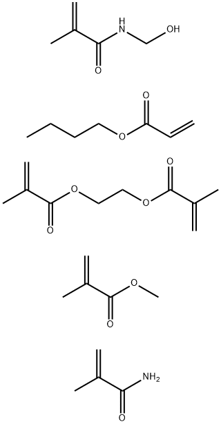 丙烯酸丁酯、羟甲基丙烯酰胺、甲基丙烯酰胺、甲基丙烯酸甲酯的聚合物 结构式