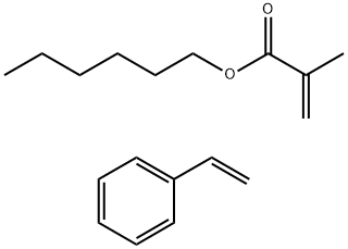 2-Propenoic acid, 2-methyl-, hexyl ester, polymer with ethenylbenzene 结构式