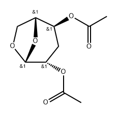 .beta.-D-arabino-Hexopyranose, 1,6-anhydro-3-deoxy-, diacetate 结构式