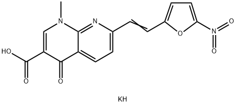 1-METHYL-7-(2-(5-NITRO-FURYL)VINYL-4-OXO-1,4-DIHYDRO-1,8-N. 结构式