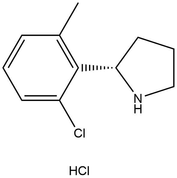 (S)-2-(2-chloro-6-methylphenyl)pyrrolidine hydrochloride 结构式