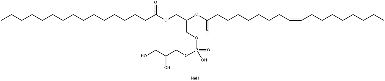 1-棕榈酰-2-油烯基-SN-甘油-3-磷酰-RAC-(1-甘油)钠盐 结构式