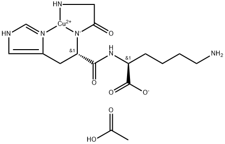 [glycyl-κN-L-histidyl-κN,κN3-L-lysinato(2-)]-Copper, monoacetate (9CI) 结构式