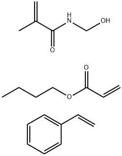 2-丙烯酸丁酯与乙烯基苯和N-(羟甲基)-2-甲基-2-丙烯酰胺的聚合物 结构式