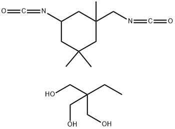 2-乙基-2-羟甲基-1,3-丙二醇与5-异氰酸根合-1-(异氰酸根合甲基)-1,3,3-三甲基环氧己烷的聚合物 结构式