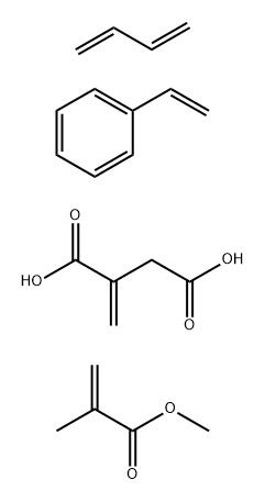 亚甲基丁二酸与1,3-丁二烯、乙烯基苯和2-甲基-2-丙烯酸甲酯的聚合物 结构式