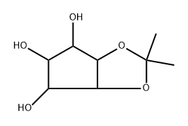 4H-Cyclopenta-1,3-dioxole-4-alpha-,5,6-triol,3a-bta-,5-alpha-,6-bta-,6a-bta--tetrahydro-2,2-dimethyl-(8CI) 结构式