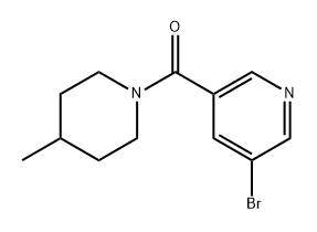 (5-Bromopyridin-3-yl)(4-methylpiperidin-1-yl)methanone 结构式