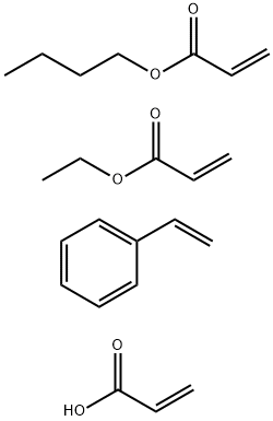 2-丙烯酸与2-丙烯酸丁酯、苯乙烯和2-丙烯酸乙酯的聚合物 结构式