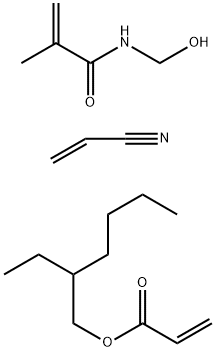 羟甲基甲基丙烯酰胺、丙烯腈、丙烯酸乙基己基酯的聚合物 结构式