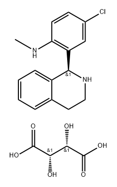 (-)-1-(CHLORO-METHYLAMINO-PHENYL)-1,2,3,4-TETRA-H-ISOQUINOLINE (-)-TARTRATE, 98 结构式