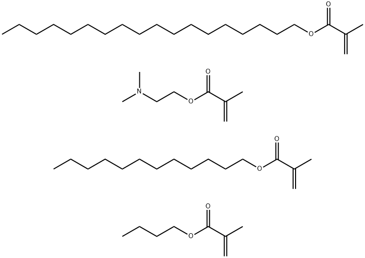 2-甲基-2-丙烯酸丁酯与2-甲基-2-丙烯基-2-(二甲氨基)乙酯、2-甲基-2-丙烯基癸酯和2-甲基-2-丙烯酸十八烷酯的聚合物 结构式