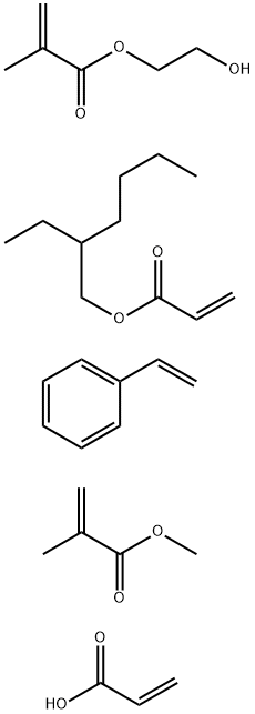 2-甲基-2-丙烯酸-2-羟基乙酯与2-丙烯酸、苯乙烯、2-丙烯酸-2-乙基己酯和2-甲基-2-丙烯酸甲基酯的聚合物 结构式