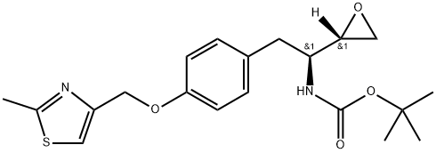 叔-丁基 ((S)-2-(4-((2-甲基噻唑-4-基)甲氧基)苯基)-1-((S)-噁丙环-2-基)乙基)氨基甲酯 结构式