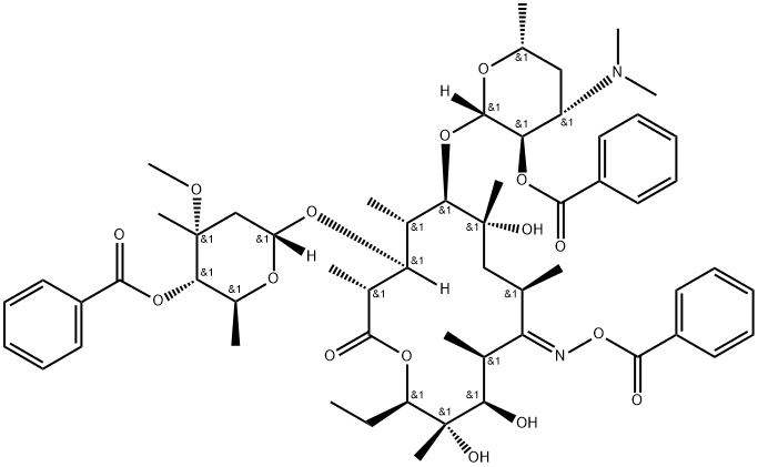 红霉素A肟三苯甲酸酯 结构式