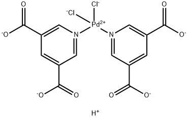 二(3,5-二羧基吡啶)二氯化钯 结构式