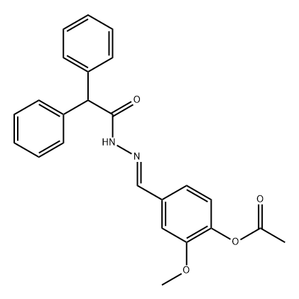 4-[2-(diphenylacetyl)carbonohydrazonoyl]-2-methoxyphenyl acetate 结构式