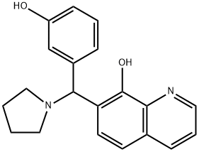 7-[(3-羟基苯基)(吡咯烷-1-基)甲基]喹啉-8-醇 结构式