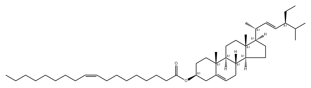 Stigmasta-5,22-dien-3-ol, 3-[(9Z)-9-octadecenoate], (3β,22E)- 结构式