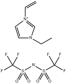 3-乙基-1-乙烯基咪唑鎓双(三氟甲磺酰)亚胺 结构式