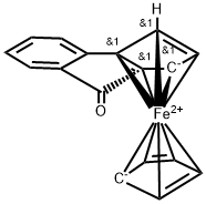 (Η5-2,4-环戊-1-基)[(1,2,3,3A,8A-Η)-(8AR)-1,8-二氢-8-氧环戊并[A]茚-1-基]二茂铁 结构式