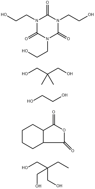 1,3,5-Triazine-2,4,6(1H,3H,5H)-trione, 1,3,5-tris(2-hydroxyethyl)-, polymer with 2,2-dimethyl-1,3-propanediol, 1,2-ethanediol, 2-ethyl-2-(hydroxymethyl)-1,3-propanediol and hexahydro-1,3-isobenzofurandione 结构式