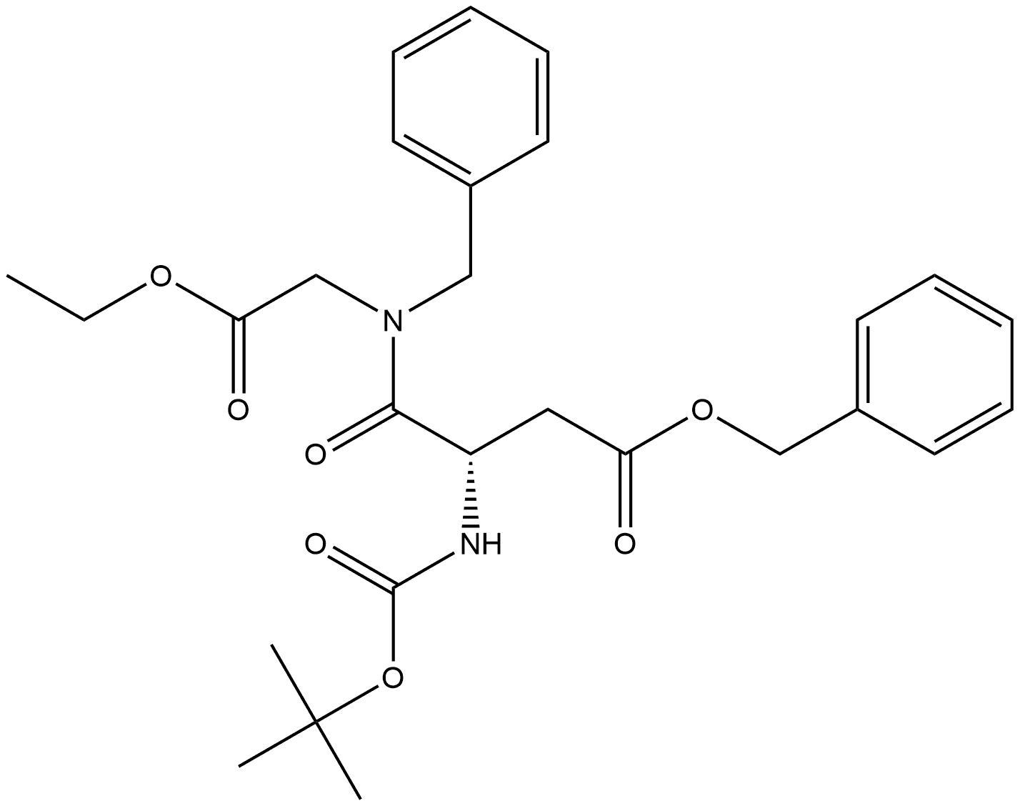 Glycine, N-[(1,1-dimethylethoxy)carbonyl]-L-α-aspartyl-N-(phenylmethyl)-, 2-ethyl 1-(phenylmethyl) ester (9CI) 结构式