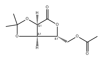 D-Ribonic acid, 2,3-O-(1-methylethylidene)-, γ-lactone, 5-acetate 结构式