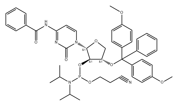 DMTR-TNA-C(BZ)-AMIDITE 结构式