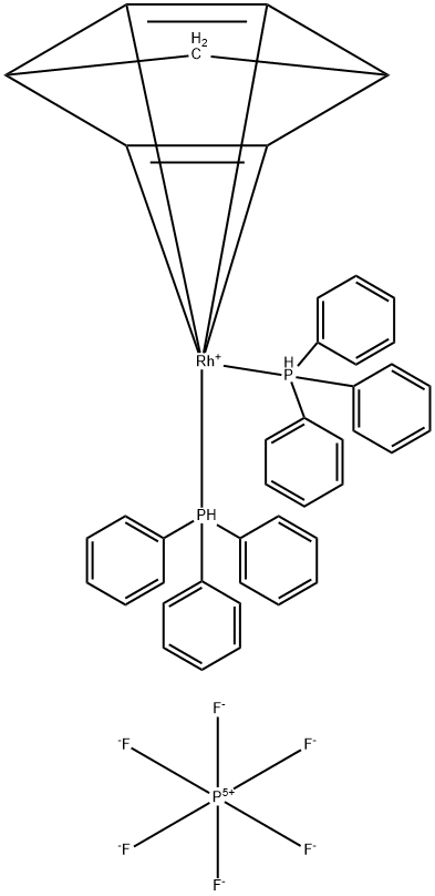 (BICYCLO(2.2.1)HEPTA-2,5-DIENE)(BIS-(TRIPHENYLPHOSPHINE))RHODIUM (I) PF6 结构式
