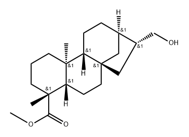 Kauran-18-oic acid, 17-hydroxy-, methyl ester, (4α,16α)- 结构式