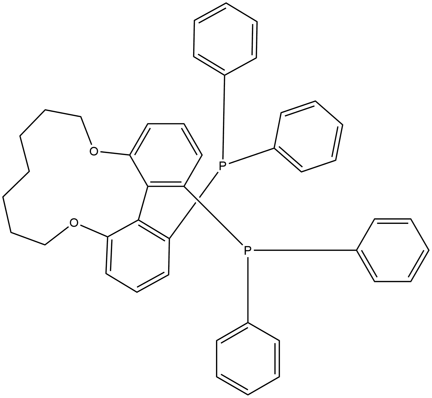 1,17-双(二苯基膦)-7,8,9,10,12-六氢-6H-二苯并[B,D][1,6]二氧环三嗪 结构式