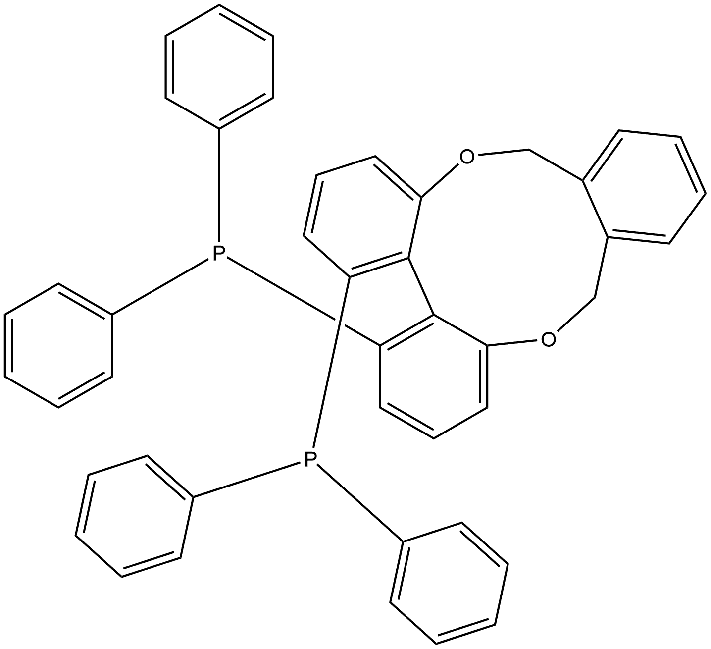 1,16-双(二苯基膦基)-6,11-二氢三苯并[B,D,H][1,6]二氧杂环己烷 结构式