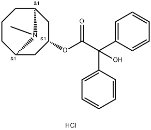 9-Methyl-3β-granatanylbenzilate hydrochloride 结构式