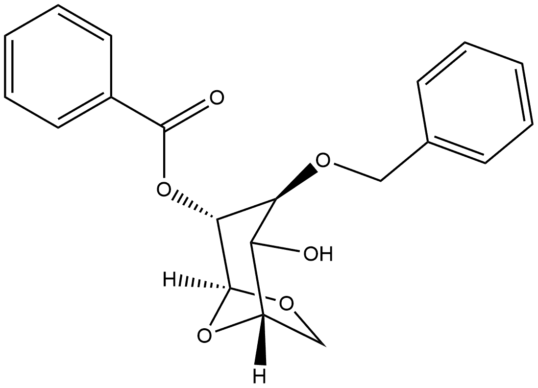 β-L-Idopyranose, 1,6-anhydro-3-O-(phenylmethyl)-, 2-benzoate 结构式