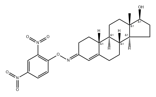 17β-Hydroxyestr-4-en-3-one O-(2,4-dinitrophenyl)oxime 结构式