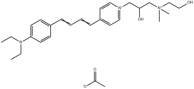 4-[4-[4-(二乙基氨基)苯基]-1,3-丁二烯基]-1-[2-羟基-3-[(2-羟基乙基)二甲基铵]丙基]吡啶二醋酸盐 结构式