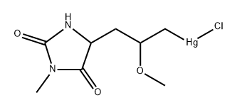 5-[3-[Chloromercurio(II)]-2-methoxypropyl]-3-methylhydantoin 结构式