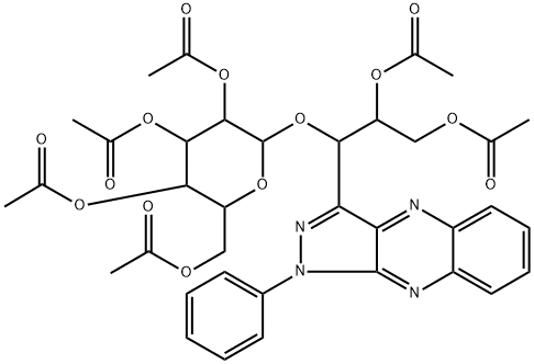 [(1S,2R)-2,3-Bis(acetyloxy)-1-[1-phenyl-1H-pyrazolo[3,4-b]quinoxalin-3-yl]propyl]β-D-glucopyranoside 2,3,4,6-tetraacetate 结构式