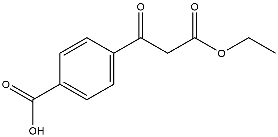 4-(3-乙氧基-3-氧代丙酰基)苯甲酸 结构式