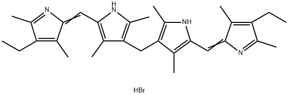1H-Pyrrole, 3,3'-methylenebis[5-[(4-ethyl-3,5-dimethyl-2H-pyrrol-2-ylidene)methyl]-2,4-dimethyl-, hydrobromide (1:2) 结构式
