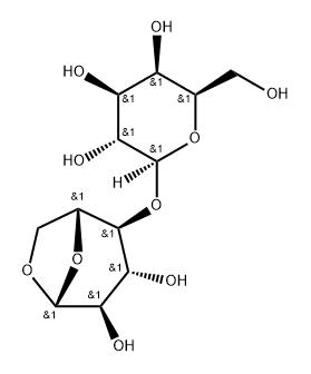 1,6-脱水-4-O--B-D-D-吡喃半乳糖-B-D-D-吡喃葡萄糖 结构式