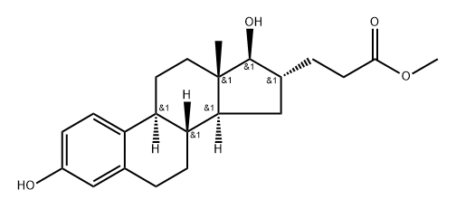 Estra-1,3,5(10)-triene-16-propanoic acid, 3,17-dihydroxy-, methyl ester, (16α,17β)- (9CI) 结构式