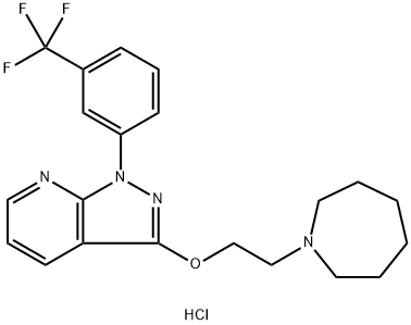 3-(2-(Azepan-1-yl)ethoxy)-1-(3-(trifluoromethyl)phenyl)-1H-pyrazolo[3,4-b]pyridine hydrochloride 结构式