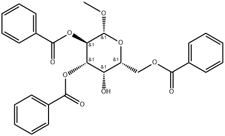 2,3,6-三-O-苯甲酰基-Β-D-吡喃半乳糖苷甲酯 结构式