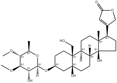 3β-[(3-O,4-O-Dimethyl-6-deoxy-β-D-glucopyranosyl)oxy]-5,14,19-trihydroxy-5β-card-20(22)-enolide 结构式