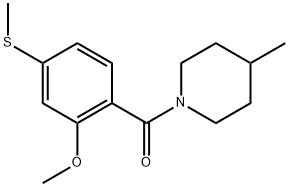 2-Methoxy-4-(methylthio)phenyl](4-methyl-1-piperidinyl)methanone 结构式