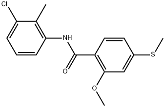 N-(3-Chloro-2-methylphenyl)-2-methoxy-4-(methylthio)benzamide 结构式
