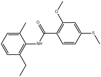 N-(2-Ethyl-6-methylphenyl)-2-methoxy-4-(methylthio)benzamide 结构式