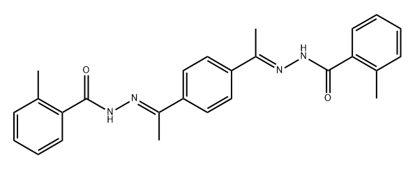 2-methyl-N-[(E)-1-[4-[(E)-C-methyl-N-[(2-methylbenzoyl)amino]carbonimidoyl]phenyl]ethylideneamino]benzamide 结构式